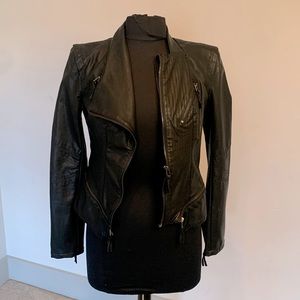 BlankNYC Faux leather moto jacket black S